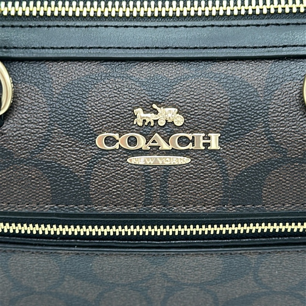 Coach Charcoal Satchel with Gold Accents - Picture 14 of 15
